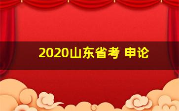 2020山东省考 申论